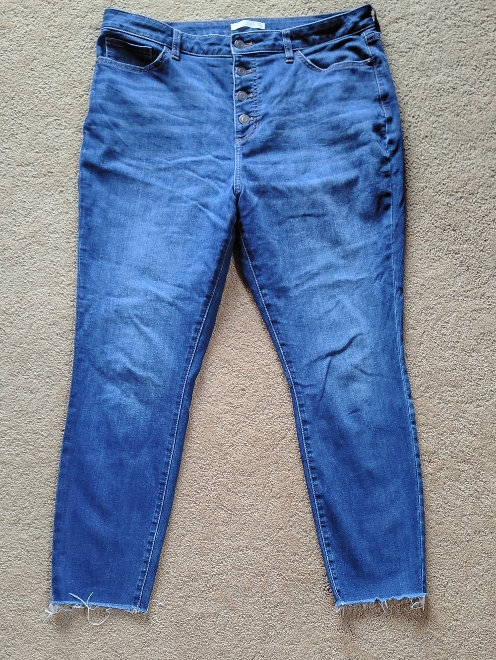 LC Lauren Conrad High-Rise Button-Fly Curvy Skinny Jeans-size 18